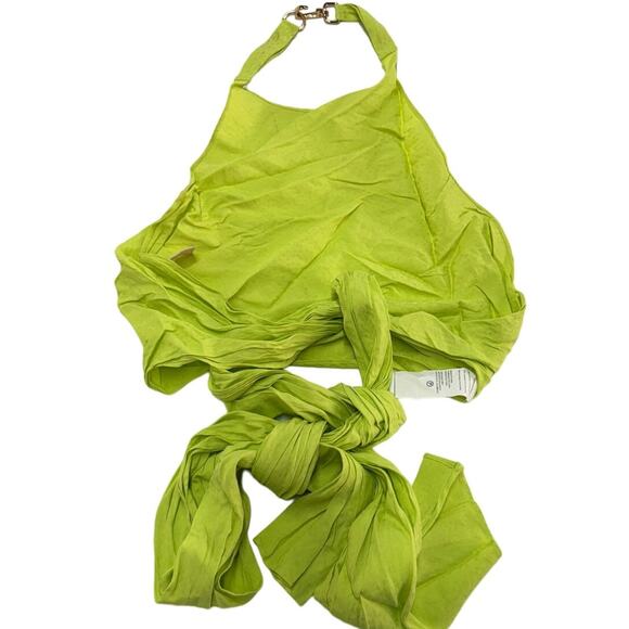 Esteban Cortazar Top Womens Small Green Tie Around Halter Jacquard - Picture 5 of 10